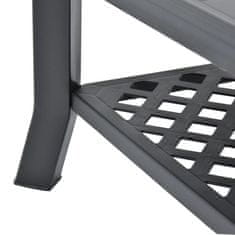 Vidaxl Klubska mizica antracitna 90x60x46 cm plastika