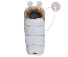 SLEEPING BAG spalna vreča, izolacijska, vodoodporna, zaščitna, univerzalna oblika, snemljivo krzno, zadrga, luknje za pas, 95x45cm, siva