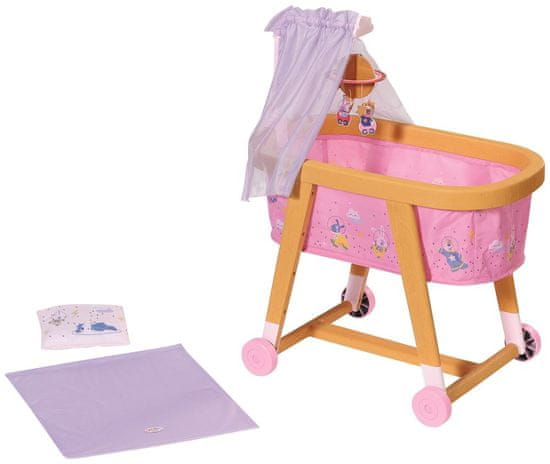 BABY born Zapf Creation: Baby Born - Good Night Bassinet v lesnem videzu (829981-116721)