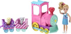 Mattel Barbie Chelsea Choo-Choo vlak s lutko, barvit set za igro z dodatki (FRL86)