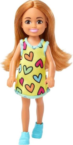 Mattel Mattel Barbie Chelsea - Majhna lutka v odstranljivi obleki s srčki(HNY57)