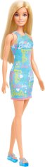 Mattel Mattel Barbie v vijolični obleki z rožami – Blondinka z modro obleko (HGM59)