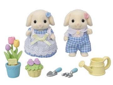 Sylvanian Families Komplet vrtnarjenja cvetja - Sestrica in bratec Flora Rabbit