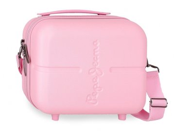 Joummabags PEPE JEANS Highlight Light Pink, Potovalni kozmetični kovček, 21x29x15cm, 768392C