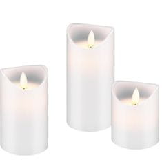 Goobay LED bela namizna sveča 7.5x10/12.5/15cm set 3