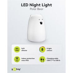 Goobay RGB LED "Polarni Medved" baterijska namizna nočna lučka