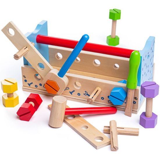 Bigjigs Toys Ponk in škatla za orodje 2v1