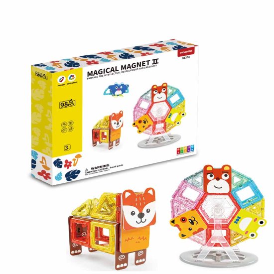 Magnetic Tiles Magnetni komplet Happy Animal 98 kosov - Magical Magnet II