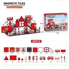Magnetic Tiles Magnetni gradbeni Fire Control 48ks - Magnetic Tiles