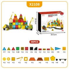 Magnetic Tiles Magnetni gradbeni set Dream Builder 90delni set - Magnetic Tiles