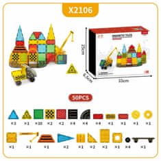 Magnetic Tiles Magnetni gradbeni set Dream Builder 50 delni set - Magnetic Tiles
