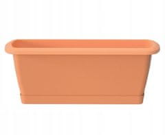 shumee Plastični balkonski lonček za rože, terakota, 39,2 x 18,4 cm s podstavkom Espana
