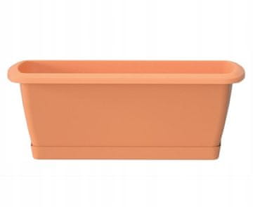shumee Plastični balkonski lonček za rože, terakota, 49x15 cm s krožnikom, Espana