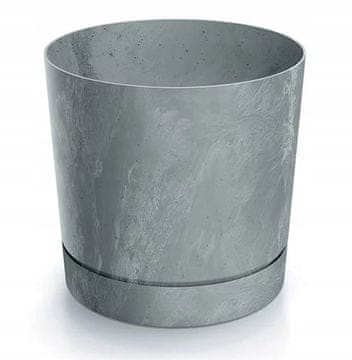 shumee Siv lonček za rože z betonskim učinkom 23,9 x 23,1 cm, plastičen, eleganten Tubo P