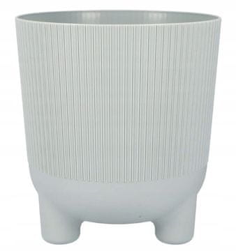 shumee Svetlo siv cvetlični lonec na nogah 15x14 cm dekorativni plastični Aria
