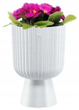 shumee Bel cvetlični lonec na nogi 20,5x13,7cm ECO univerzalni plastični Keli