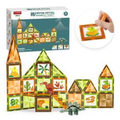 Magnetic Tiles Magnetni gradbeni Window Art Dinosaurus 42ks - Magnetic Tiles