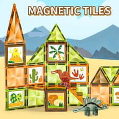 Magnetic Tiles Magnetni gradbeni Window Art Dinosaurus 42ks - Magnetic Tiles
