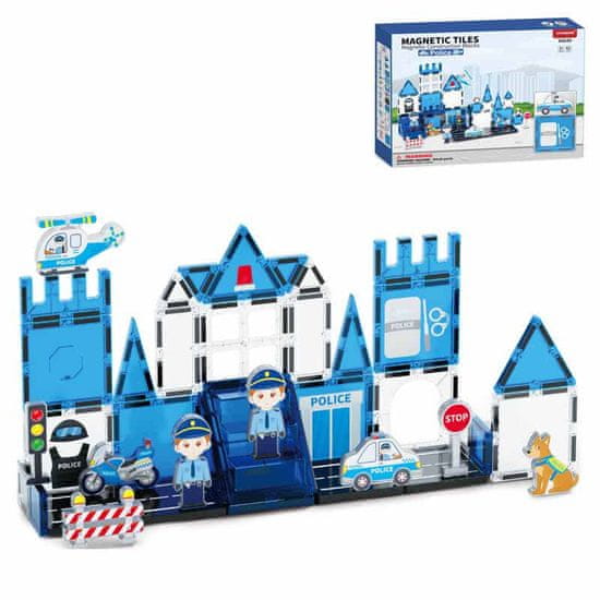 Magnetic Tiles Magnetni gradbeni Police 42ks - Magnetic Tiles