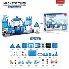 Magnetic Tiles Magnetni gradbeni Police 42ks - Magnetic Tiles