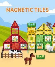 Magnetic Tiles Magnetni gradbeni Window Art Farm 80ks - Magnetic Tiles