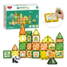 Magnetic Tiles Magnetni gradbeni Window Art Jungle 47ks - Magnetic Tiles