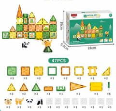 Magnetic Tiles Magnetni gradbeni Window Art Jungle 47ks - Magnetic Tiles