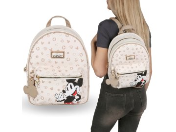 Disney Mickey Mouse Disney Bež ženski nahrbtnik, prostoren, mestni nahrbtnik 30x23x11cm