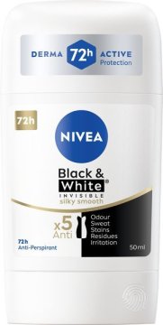 Nivea Trdni antiperspirant Black & White Invisible Silk y Smooth 50 ml