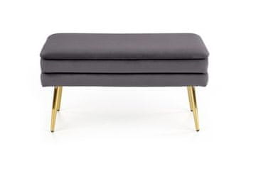 Halmar Tabure VELVA gray/gold (1p=1szt)