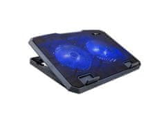 C-Tech CLP-140, hladilna podloga, 15,6", 2x 140 mm, 2x USB, modra osvetlitev