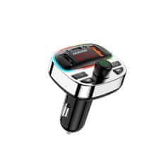 DUDAO R2PRO Plus Bluetooth Transmitter avto polnilec, črna/strieborná