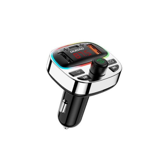 DUDAO R2PRO Plus Bluetooth Transmitter avto polnilec, črna/strieborná