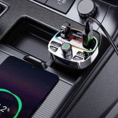 DUDAO R2PRO Plus Bluetooth Transmitter avto polnilec, črna/strieborná