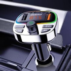 DUDAO R2PRO Plus Bluetooth Transmitter avto polnilec, črna/strieborná