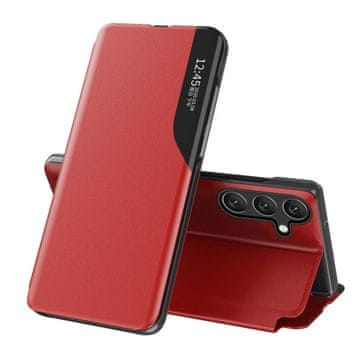MG Eco Leather View knjižni ovitek za Samsung Galaxy S24 FE, rdeča
