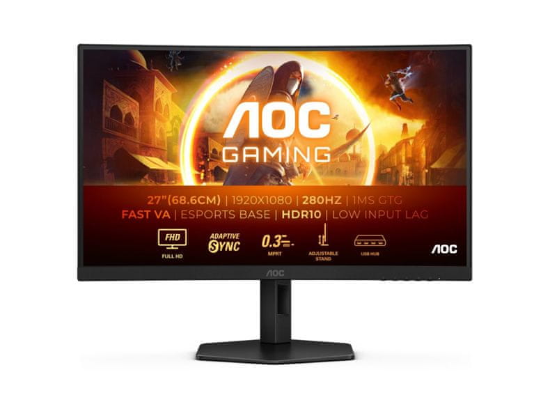 AOC C27G4ZXU gaming monitor, 68,5 cm, Fast VA, Full HD, ukrivljen