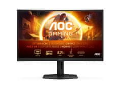 AOC C27G4ZXU gaming monitor, 60,5 cm, Fast VA, Full HD, ukrivljen, črn