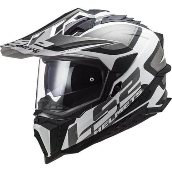 LS2 Motoristična enduro čelada Explorer Alter (MX701), črna/bela