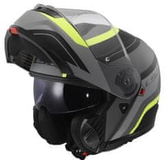 LS2 Preklopna čelada za motor Strobe II Monza (FF908), siva/rumena