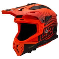 LS2 Motokros čelada Fast EVO II Duck (MX708), oranžna/rdeča