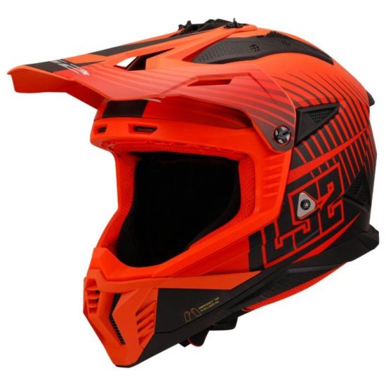 LS2 Motokros čelada Fast EVO II Duck (MX708), oranžna/rdeča