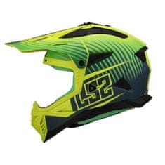 LS2 Motokros čelada Fast EVO II Duck (MX708), zelena/rumena