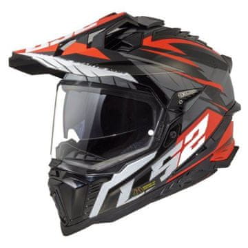 LS2 Motoristična enduro čelada Explorer Spire (MX701), črna/rdeča