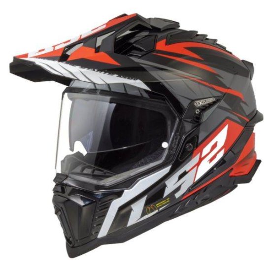 LS2 Motoristična enduro čelada Explorer Spire (MX701), črna/rdeča