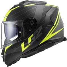 LS2 Motoristična čelada Storm II Nerve (FF800), črna/rumena