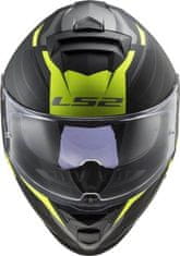 LS2 Motoristična čelada Storm II Nerve (FF800), črna/rumena