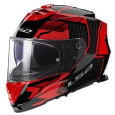 LS2 Motoristična čelada Storm II Tracker (FF800), črna/rdeča