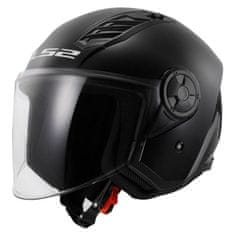 LS2 Jet čelada za skuter Airflow II Gloss (OF616), črna
