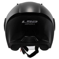 LS2 Jet čelada za skuter Airflow II Gloss (OF616), črna